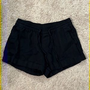 Black linen shorts